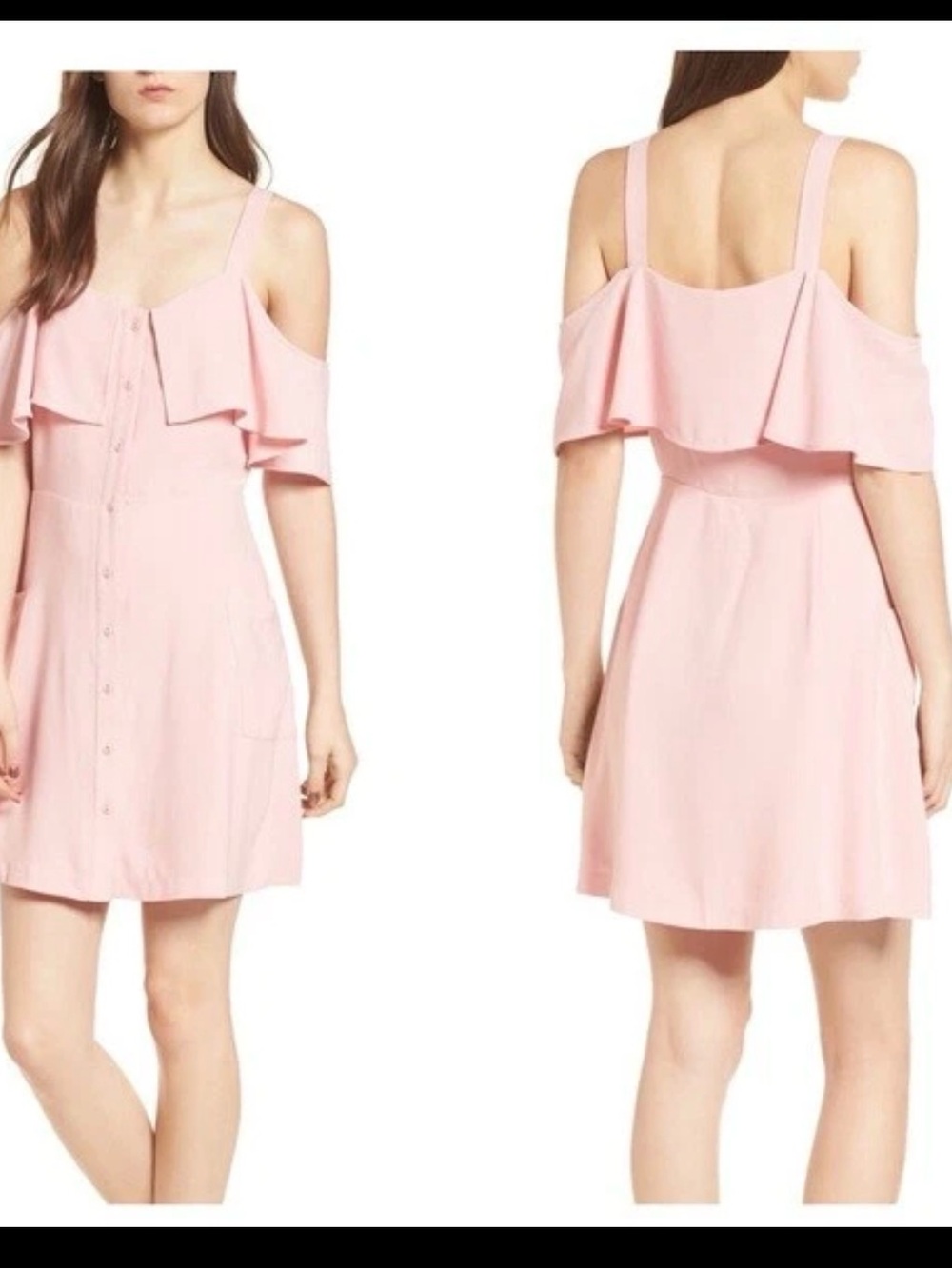 JOA Just One Answer Pink Off Shoulder Dress